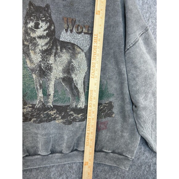 Vintage 90s Wolf Nature Sweatshirt Men’s Size 2XL Gray Crewneck Animal USA Y2K - Picture 7 of 10